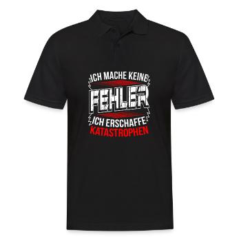 Ich mache keine Fehler ich erschaffe Katastrophen - Männer Poloshirt - Schwarz - Vorne - Kai (181cm)