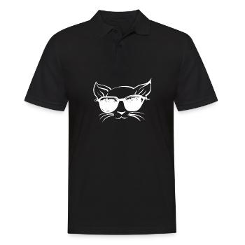 Cool Cat lunettes de soleil chat chat ami chat - Polo Homme - noir - Devant - Kai (181cm)