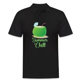 Sommer, Cocktail und Entspannen - Männer Poloshirt - Schwarz - Vorne - Kai (181cm)