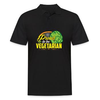 Proud to be vegetarian - Men's Polo Shirt - black - Front - Kai (181cm)