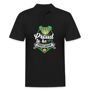 Proud to be vegetarian - Men's Polo Shirt - black - Front - Kai (181cm)