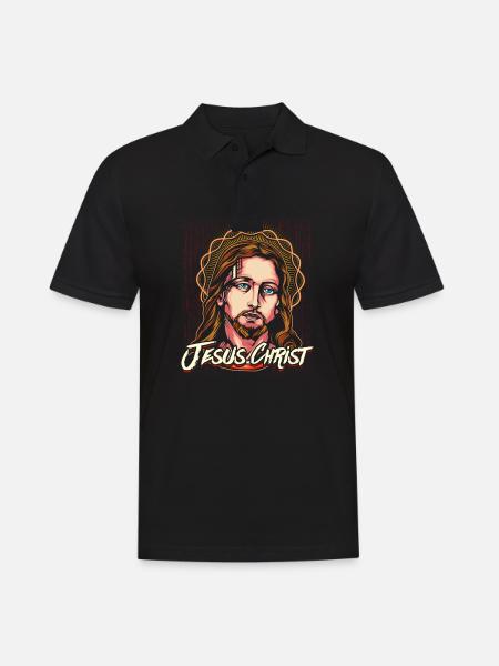 Jesus Christ Christus Christi - Männer Poloshirt - Schwarz