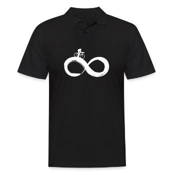 Rennrad Infinity - Männer Poloshirt - Schwarz - Vorne - Kai (181cm)