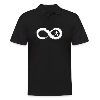Infinity Laufen Jogging Jogger Triathlon Marathon - Männer Poloshirt - Schwarz - Vorne - Kai (181cm)