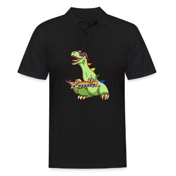 LGBT T-Rex Gay Gay Lesbian Pride Shirt - Men's Polo Shirt - black - Front - Kai (181cm)