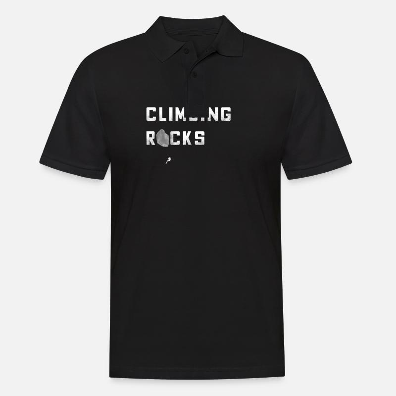 Climbing Rocks - Männer Poloshirt - Schwarz