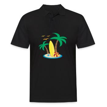 Holiday Island Design - Polo Homme - noir - Devant - Kai (181cm)