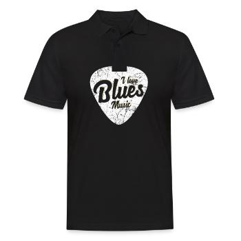 Blues guitare guitariste instrument de musique - Polo Homme - noir - Devant - Kai (181cm)