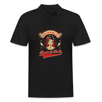 Rockabilly Rock & Roll - Polo Homme - noir - Devant - Kai (181cm)