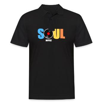Soul Music Music Funk Soul Music Vinyl 70s Retro - Men's Polo Shirt - black - Front - Kai (181cm)