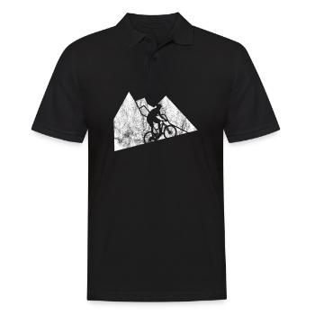 VTT cadeau montagne mountain biker - Polo Homme - noir - Devant - Kai (181cm)