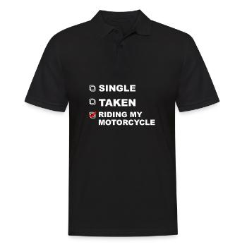 Single, forgive, ride a motorcycle! - Gift - Men's Polo Shirt - black - Front - Kai (181cm)
