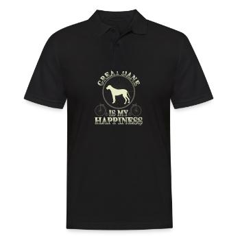 Great Dane est mon bonheur - Polo Homme - noir - Devant - Kai (181cm)