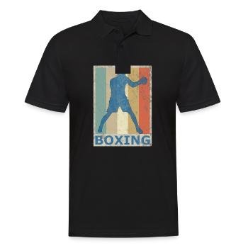 Retro Vintage Style Boxen Boxer Kickboxen - Männer Poloshirt - Schwarz - Vorne - Kai (181cm)