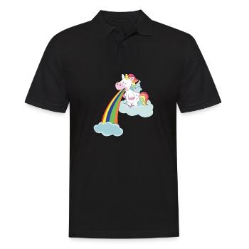 Puking Unicorn Rainbow Unicorn Shirt - Men's Polo Shirt - black - Front - Kai (181cm)
