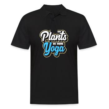 Yoga Sport Bewegung Pflanzen Gesund - Männer Poloshirt - Schwarz - Vorne - Kai (181cm)
