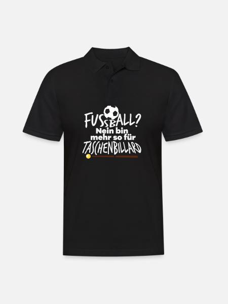 Fussball Billard Taschenbillard Humor - Männer Poloshirt - Schwarz