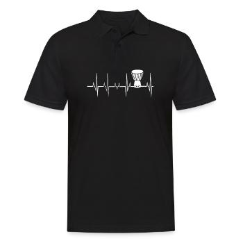 Heartbeat Djembe - Men's Polo Shirt - black - Front - Kai (181cm)