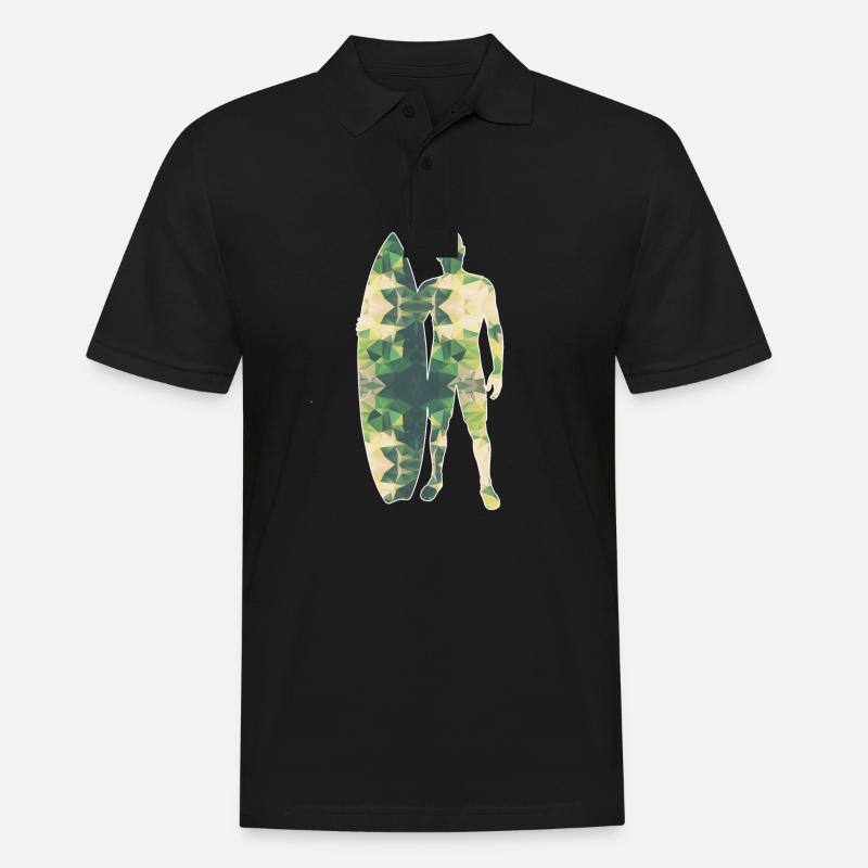 Polygon Surfer grün - Männer Poloshirt - Schwarz