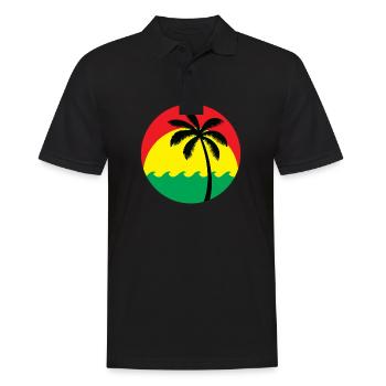 Logo Reggae - Polo Homme - noir - Devant - Kai (181cm)