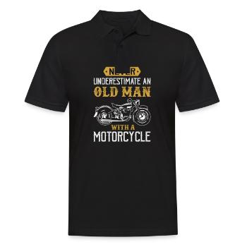Never underestimating an old man with a motorcycle - Men's Polo Shirt - black - Front - Kai (181cm)