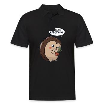 Hedgehog cuddles cactus - Men's Polo Shirt - black - Front - Kai (181cm)