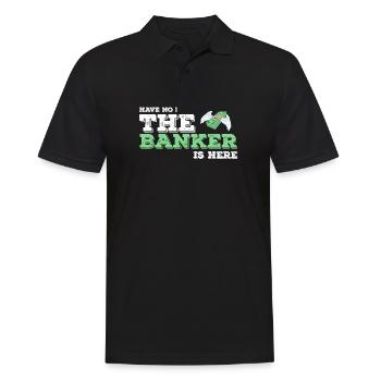 Banker Bankier Bankkaufmann Bank Geschenkidee - Männer Poloshirt - Schwarz - Vorne - Kai (181cm)
