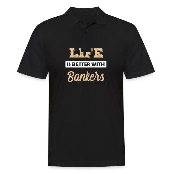 Banker Bankier Bankkaufmann Bank Geschenkidee - Männer Poloshirt - Schwarz - Vorne - Kai (181cm)