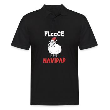 Fleece Navidad süßes Schaf Weihnachten Geschenk - Männer Poloshirt - Schwarz - Vorne - Kai (181cm)