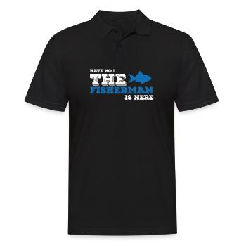Fischer Angler Fischen Angeln Fisch Geschenkidee - Männer Poloshirt - Schwarz - Vorne - Kai (181cm)