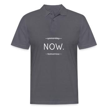 now. yesterday tomorrow. Now. Presence. - Men's Polo Shirt - charcoal grey - Front - Nico (186cm)