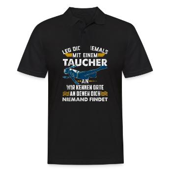 Taucher Tauchen - Männer Poloshirt - Schwarz - Vorne - Kai (181cm)
