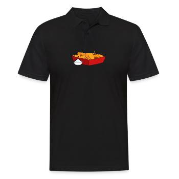 Poulet Nuggets Poulet Nuggs Fast Food Hunger - Polo Homme - noir - Devant - Kai (181cm)