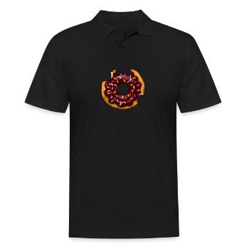 Donut mit Zuckerguss Süßigkeit Zuckerstreusel - Männer Poloshirt - Schwarz - Vorne - Kai (181cm)