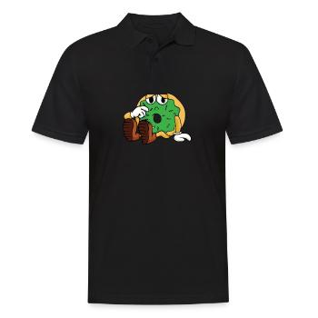Donut mit Zuckerguss Süßigkeit Zuckerstreusel - Männer Poloshirt - Schwarz - Vorne - Kai (181cm)