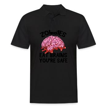 Zombies eat brains your safe - Men's Polo Shirt - black - Front - Kai (181cm)