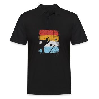 Bowling und Kegeln Vintage Retro Geschenk - Männer Poloshirt - Schwarz - Vorne - Kai (181cm)