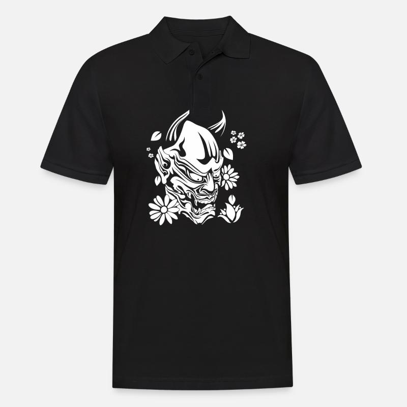 Devil with flowers knows - Men's Polo Shirt - black