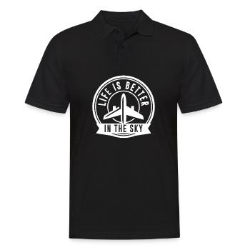Luftfahrt - Pilot - This is how I roll - Geschenk - Männer Poloshirt - Schwarz - Vorne - Kai (181cm)