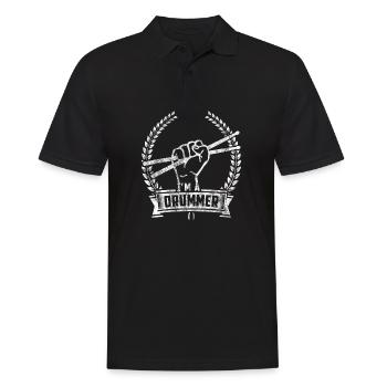 Geschenk Schlagzeuger Drummer Schlagzeugspieler - Männer Poloshirt - Schwarz - Vorne - Kai (181cm)