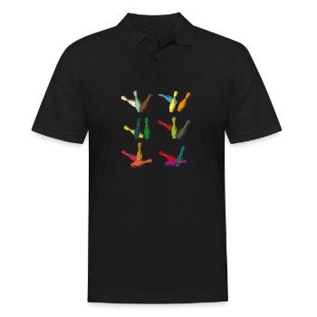 bowling - Men's Polo Shirt - black - Front - Kai (181cm)