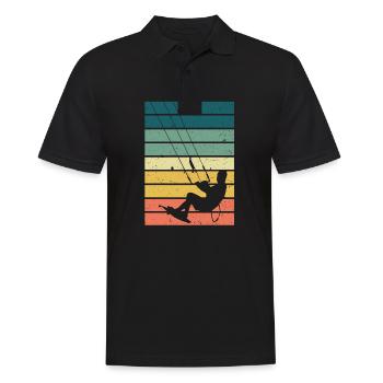 Kitesurf - kiteboard kite surf surfeur cadeau - Polo Homme - noir - Devant - Kai (181cm)