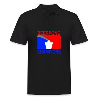 Beerpong Champions idée cadeau - Polo Homme - noir - Devant - Kai (181cm)