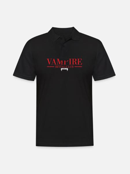 Halloween vampire biting club - Men's Polo Shirt - black