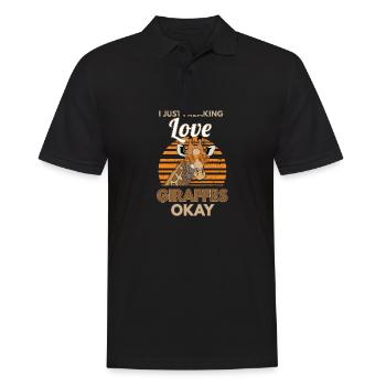 Just Freaking Love Giraffes - Men's Polo Shirt - black - Front - Kai (181cm)