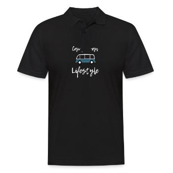 Campervan Lifestyle - Männer Poloshirt - Schwarz - Vorne - Kai (181cm)