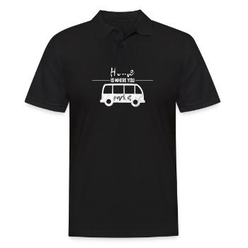Campervan Bus Shirt - Home - Männer Poloshirt - Schwarz - Vorne - Kai (181cm)