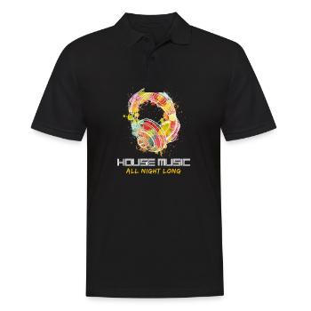 House Musik Kopfhörer DJ Geschenk - Männer Poloshirt - Schwarz - Vorne - Kai (181cm)