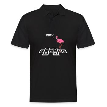 funny flamingo - Men's Polo Shirt - black - Front - Kai (181cm)
