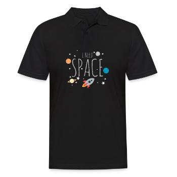Space - Space Rocket Planet Gift - Men's Polo Shirt - black - Front - Kai (181cm)